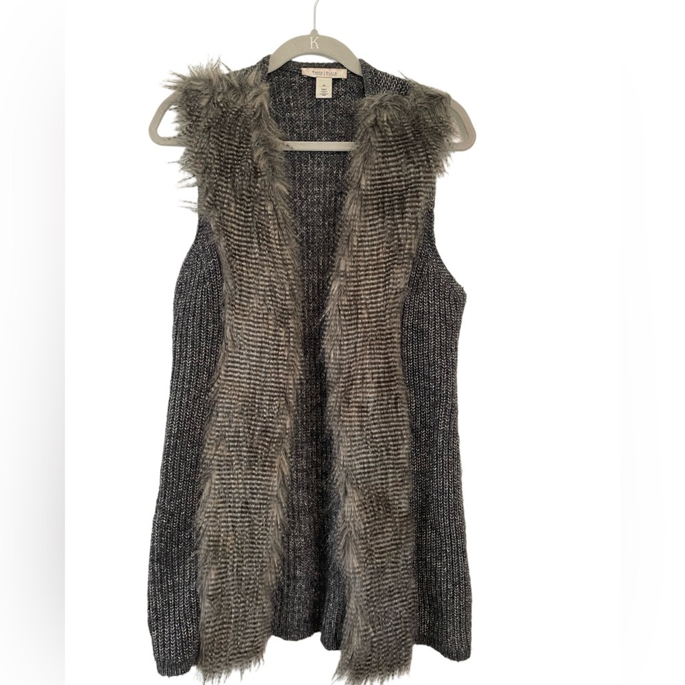 WHBM Faux fur vest